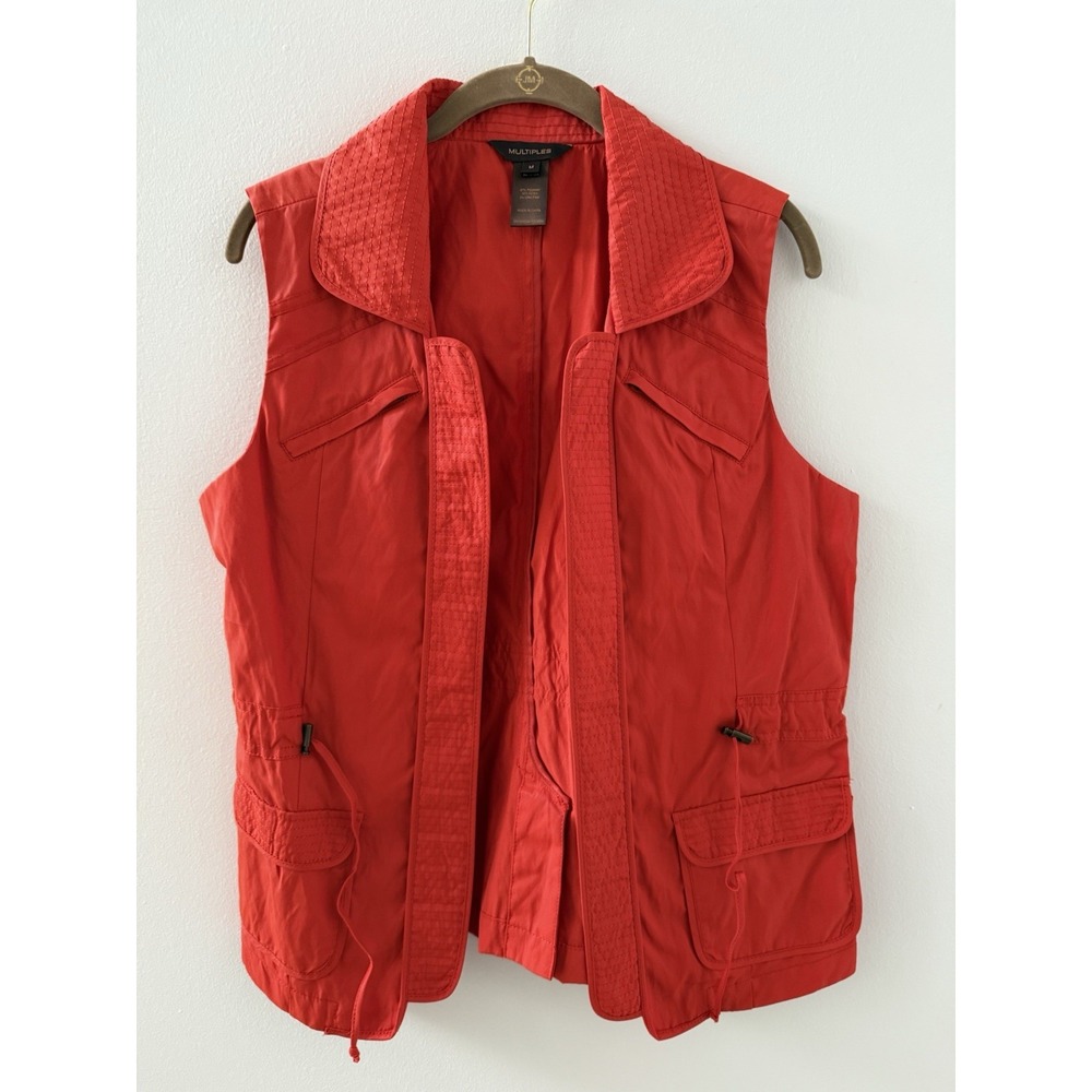 Women's Orange Light Weight Vest By Multiples Size Medium